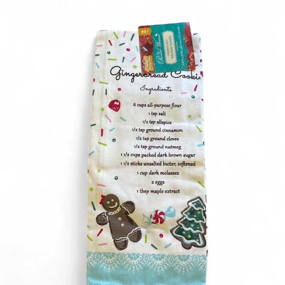 The Pioneer Woman Gingerbread Cookies Kitchen Towels. Two towels. Brand new